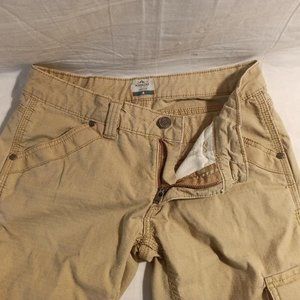 Ridgecut Toughwear Pants Women 4 Kahki Cargo Pocket Hiking Straight Leg Relaxed